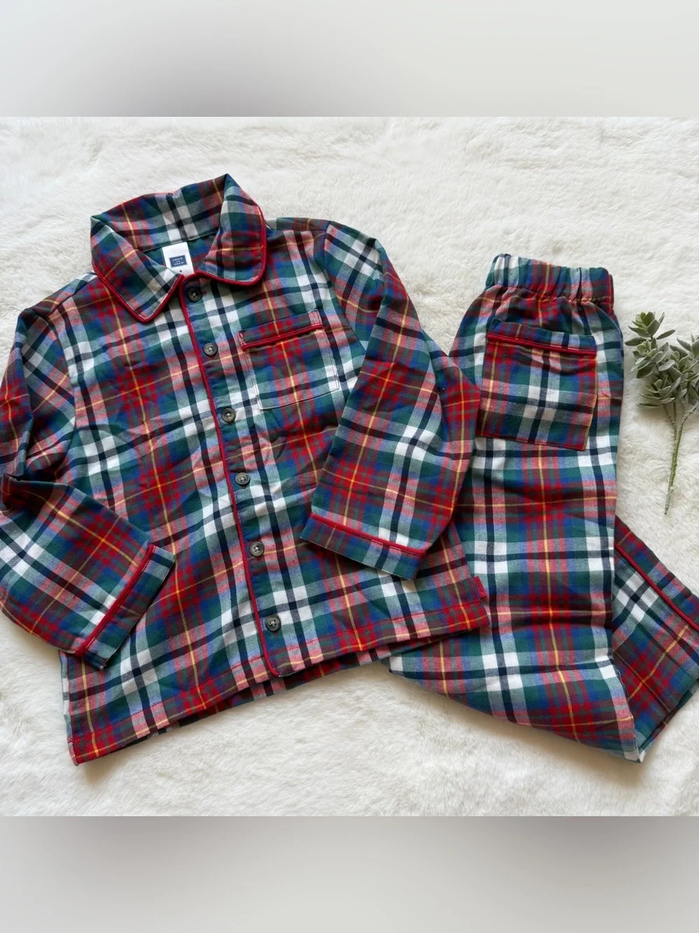 Janie & Jack | EUC - Tartan Holiday Flannel PJ Set | Size 4